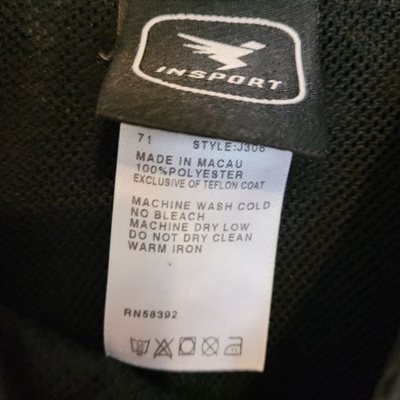 Insport Mens XL Jacket 100%Polyester Exclusive of Teflon Coat Black/Gray - Picture 3 of 5